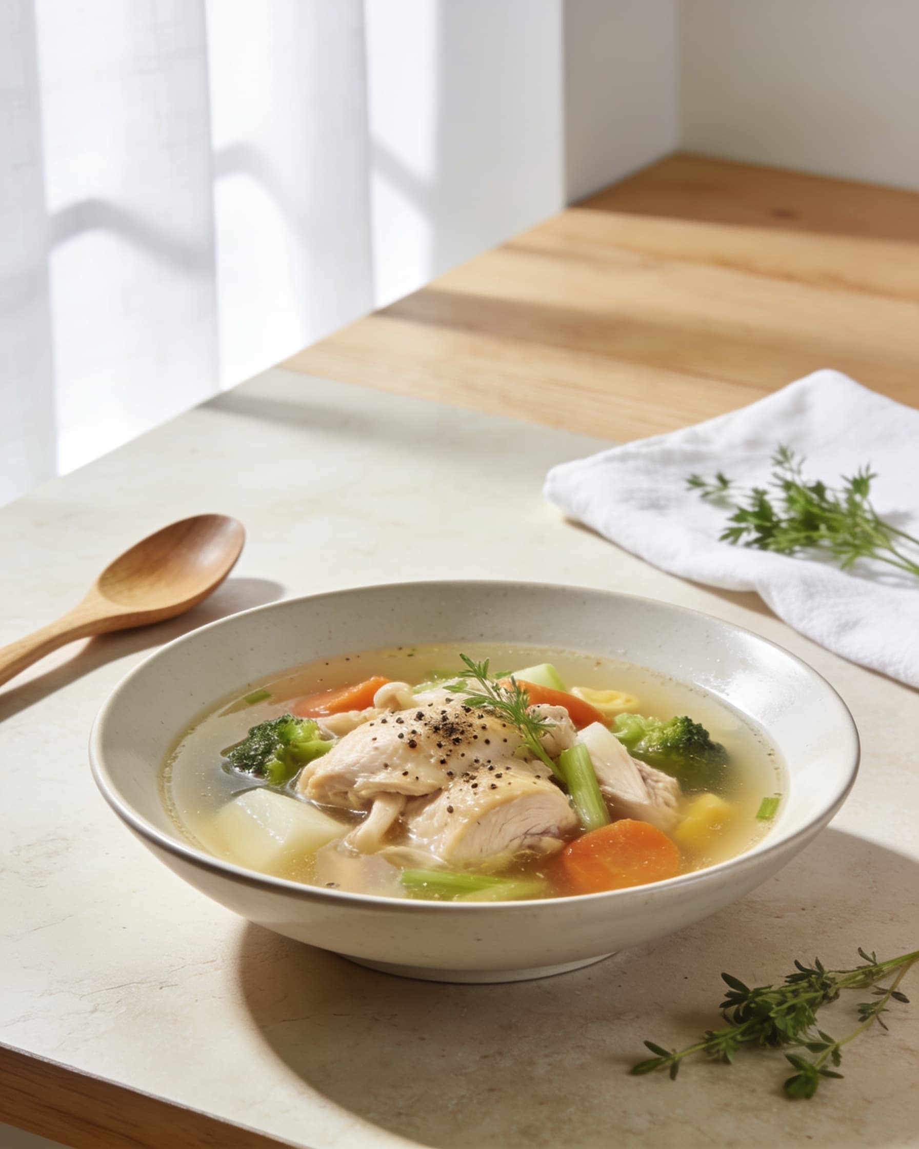 Peppery Clear Chicken Soup