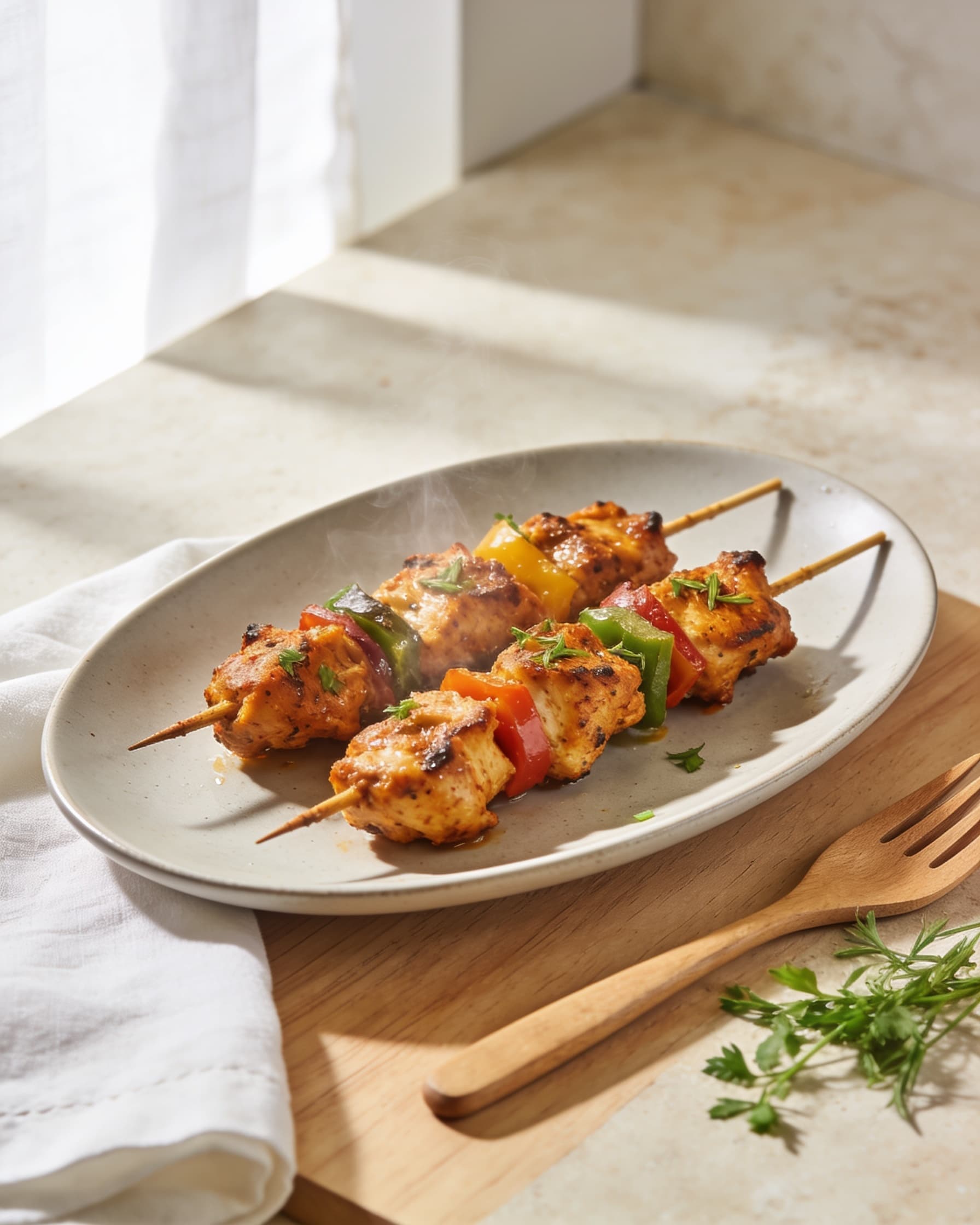 Chicken Tikka (air-fried skewers)
