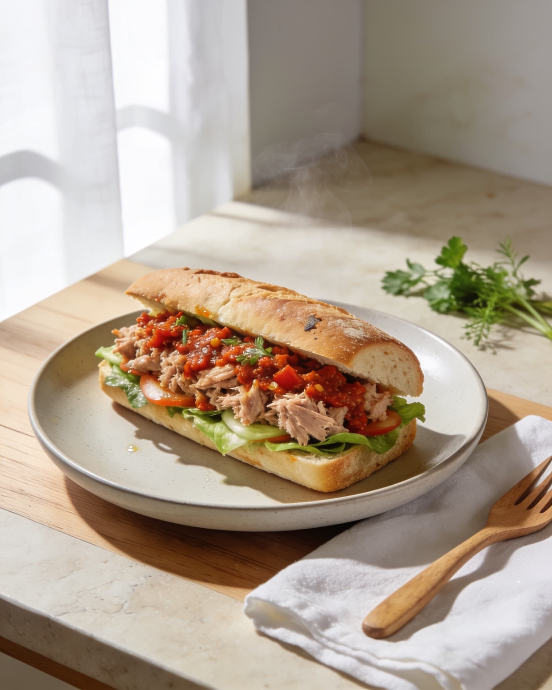 Spicy Sambal Tuna Sandwich