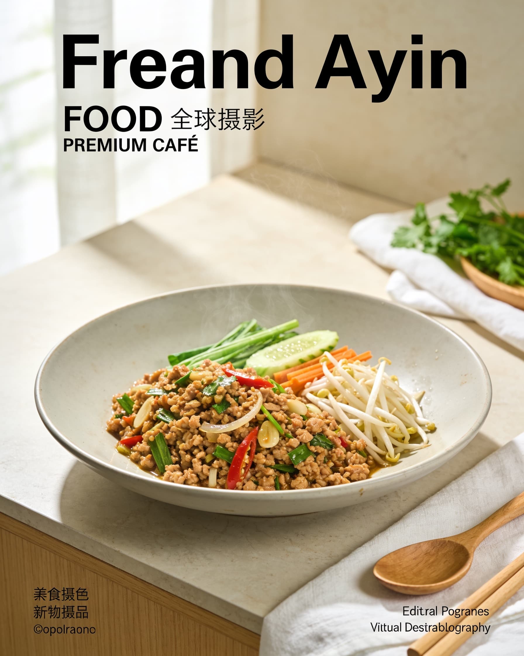 Larb Ayam (Thai minced chicken salad)
