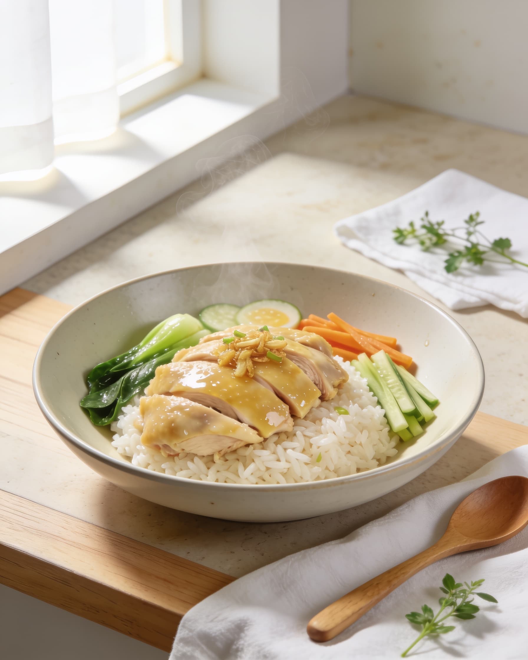 Silky Ginger Hainanese Chicken Rice