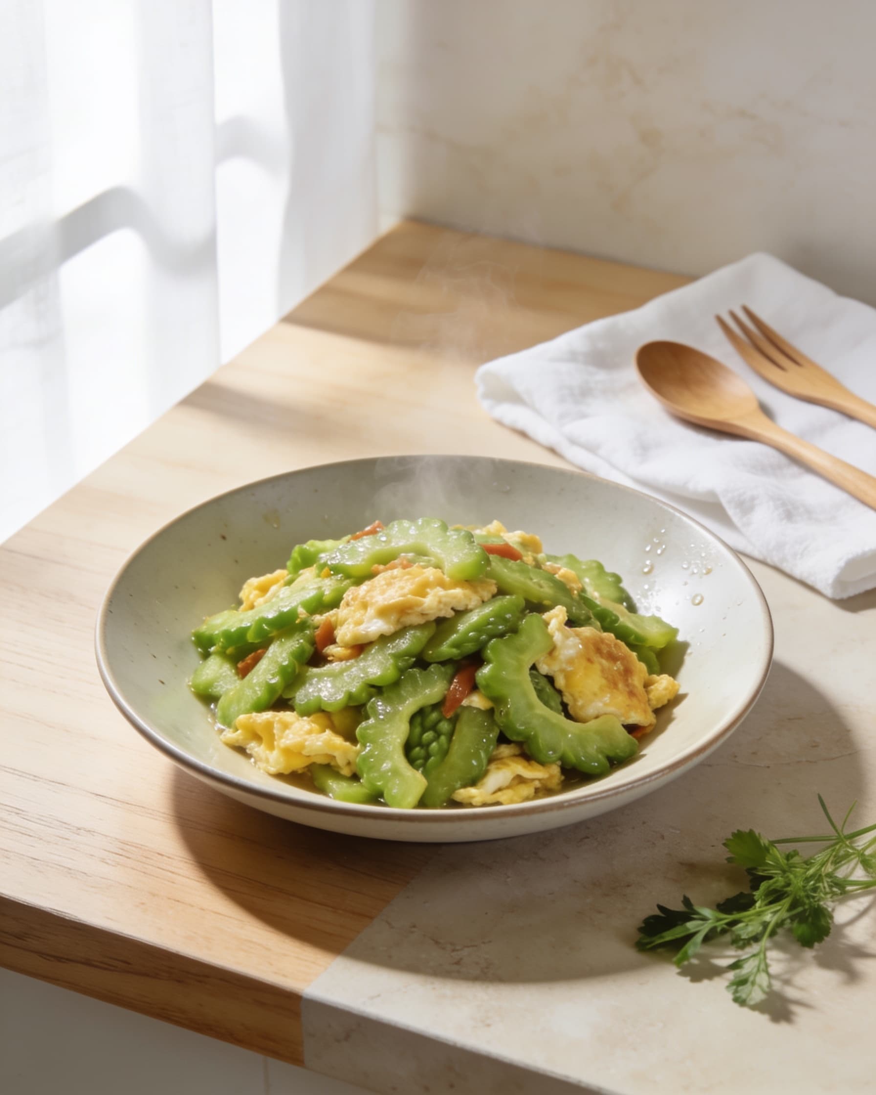 Bittergourd Egg Stir-Fry