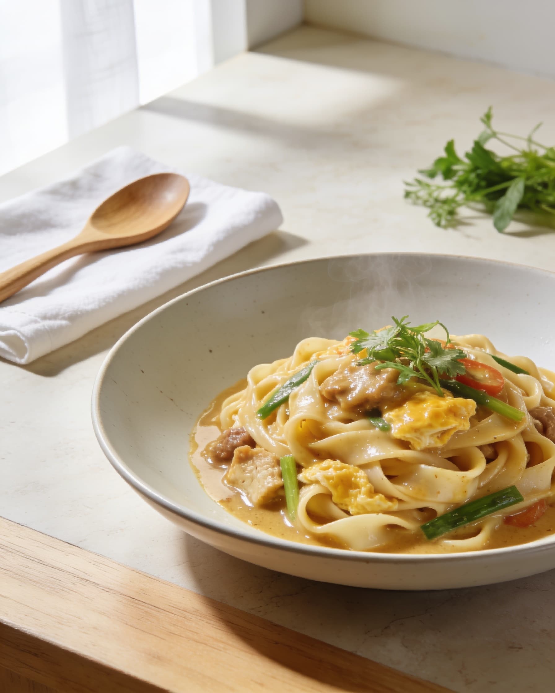 Wat Tan Hor (egg-gravy flat noodle)
