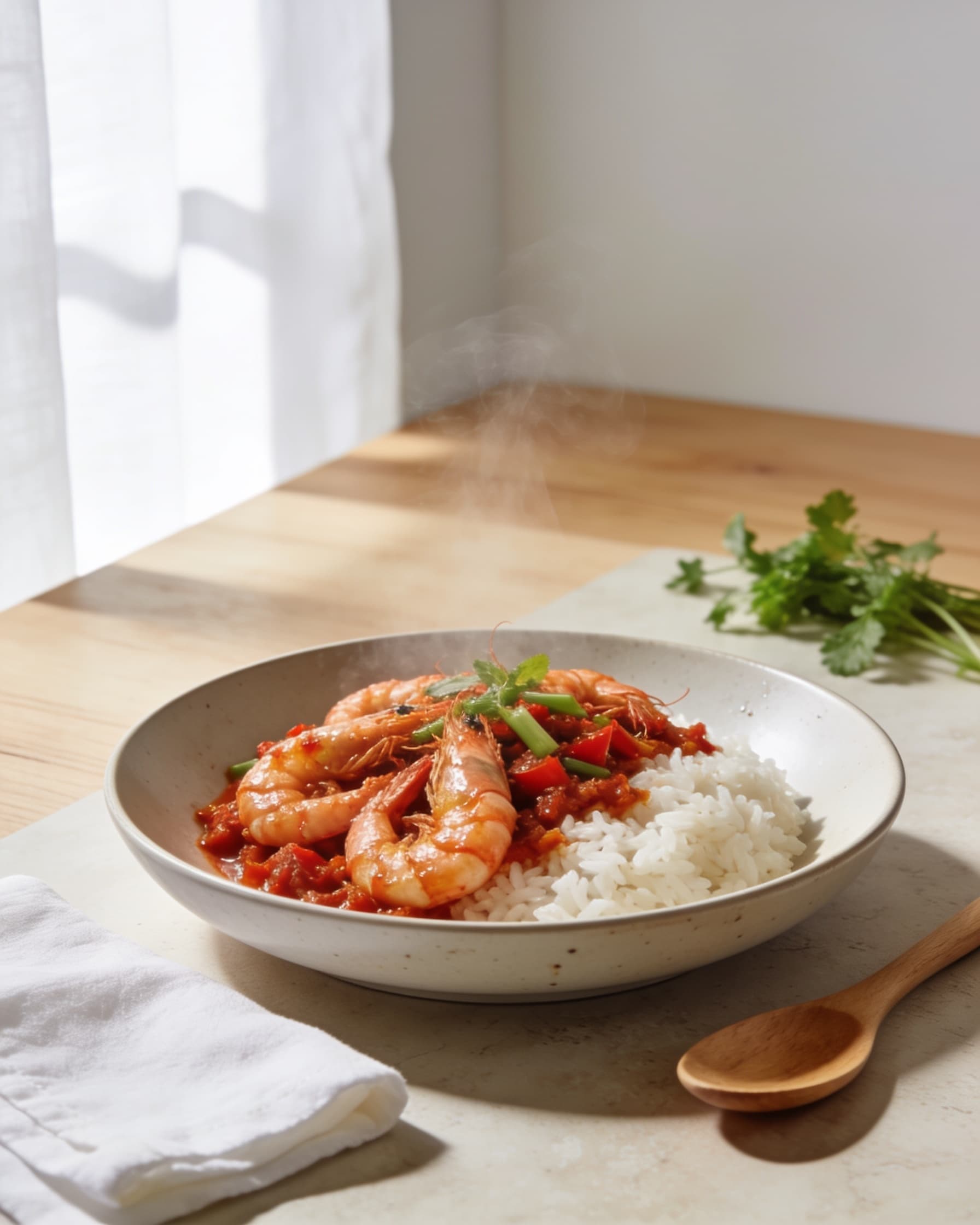 Fiery Sambal Prawns & Rice