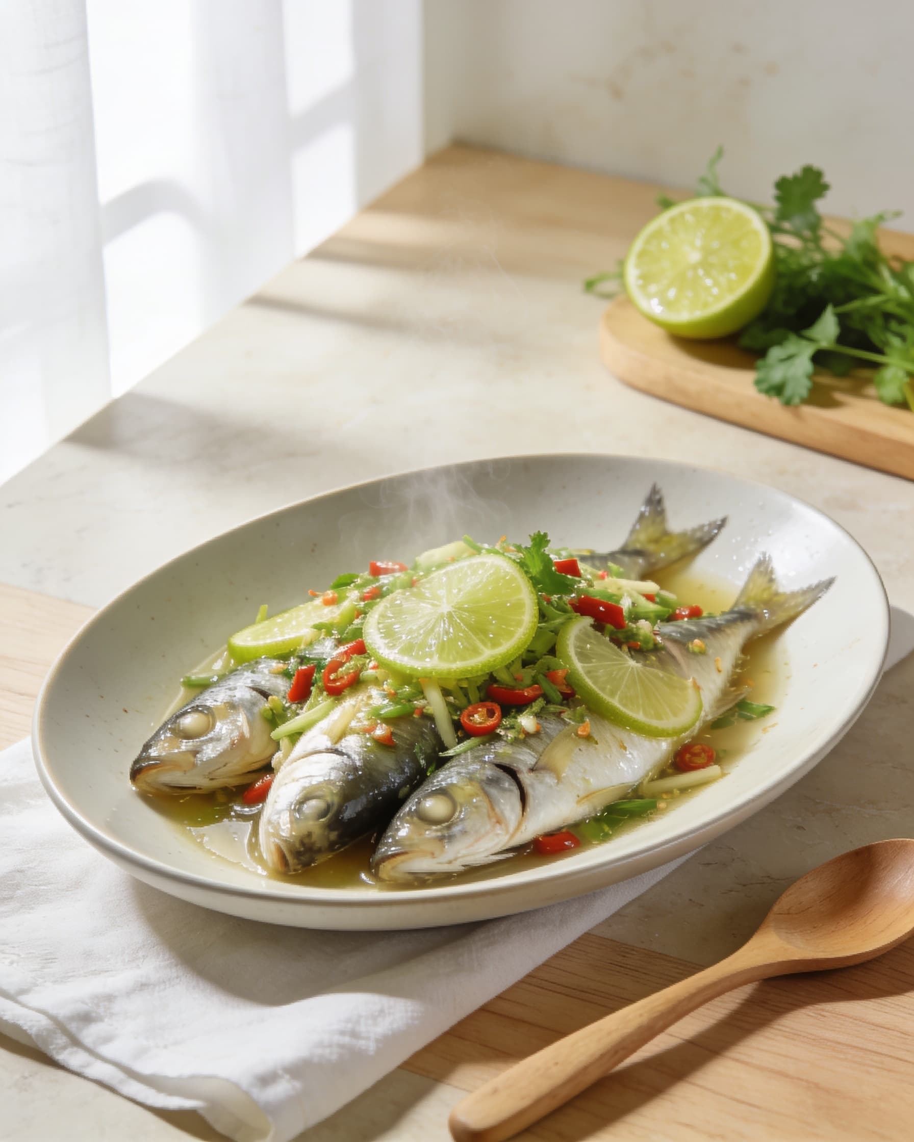 Zesty Lime-Chili Steamed Kembung
