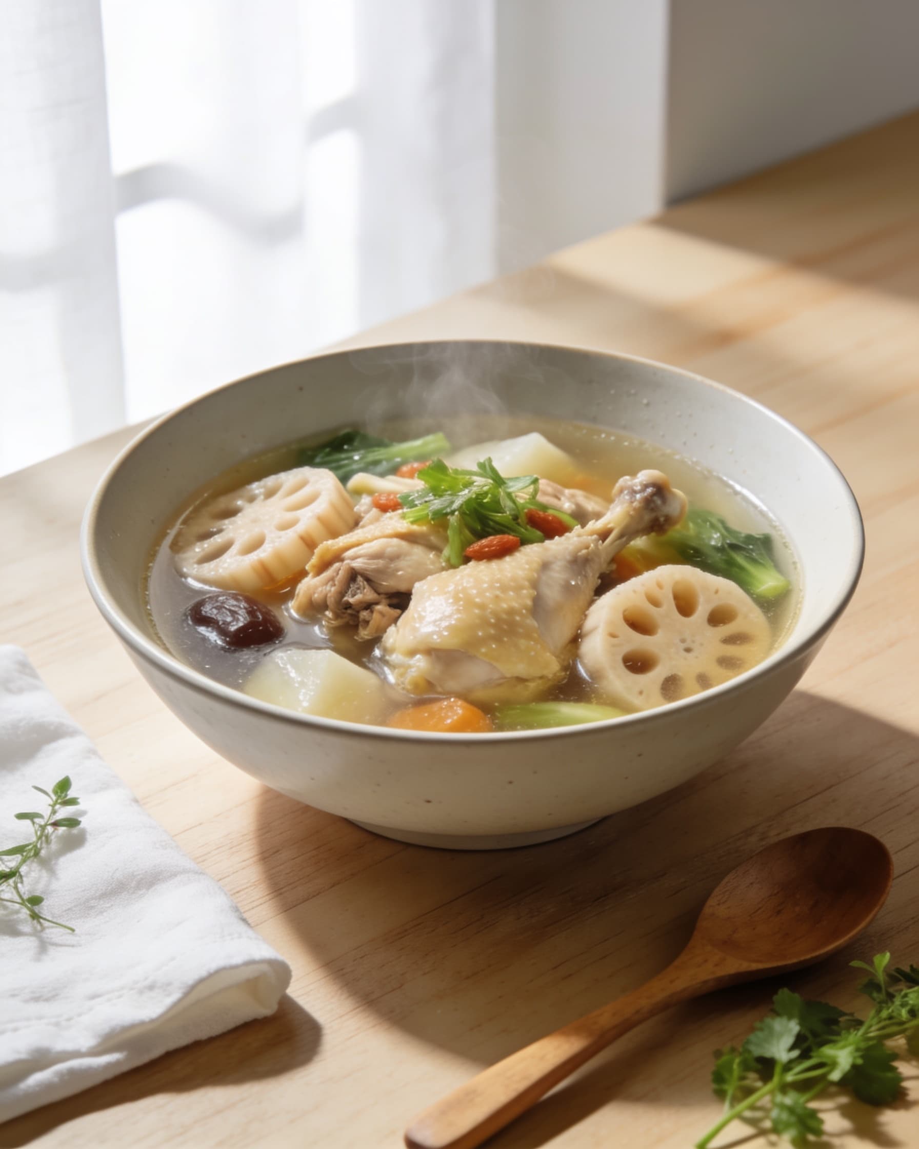 Lotus Root Chicken Soup (lean, halal)