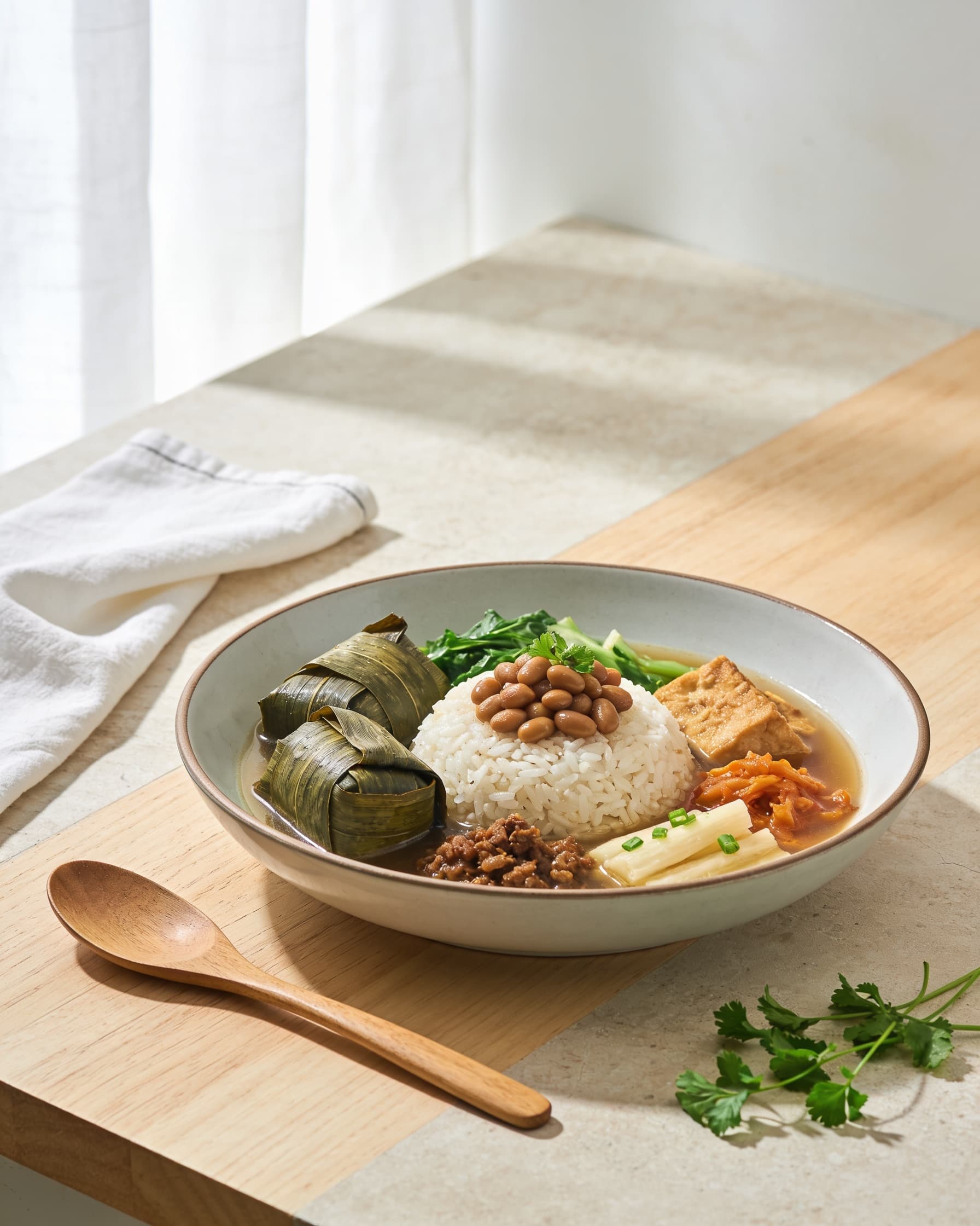 Nasi Impit Kuah Kacang